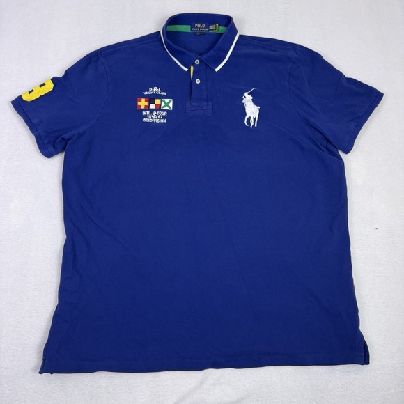 Polo Ralph Lauren Other - Polo Ralph Lauren XXL Big Pony Yacht Club Nautical Blue Polo Shirt Classic Fit